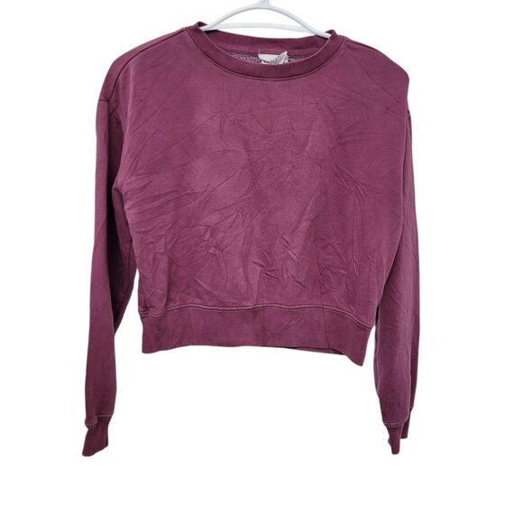 2/$20 Gap Teen Burgundy Red Crewneck Crops Sweatshirt Top Size: 10 - Picture 1 of 7